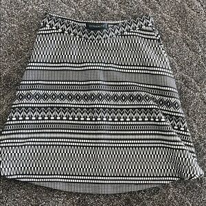 Dynamite Monochrome Aztec-Stripe A-Line Skirt